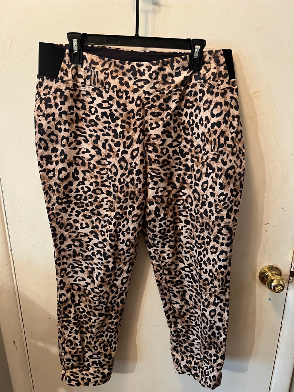 Investments Leopard Cropped Pants in Tan and Black